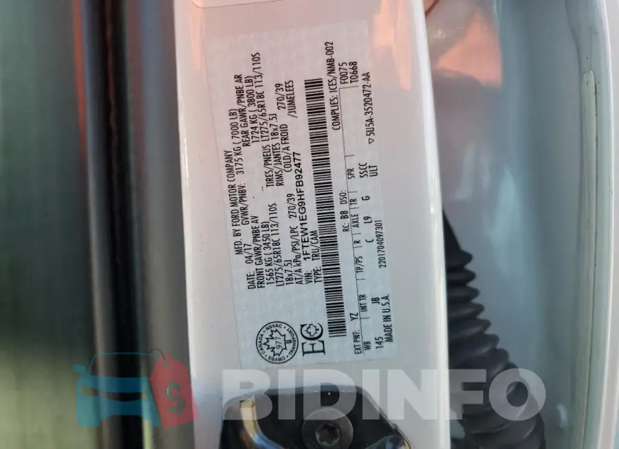 1FTEW1EG9HFB92477 Photo# 12