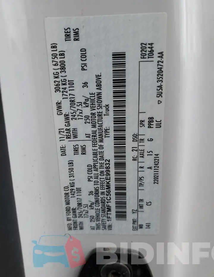 1FTMF1C56MKE99832 Photo# 12