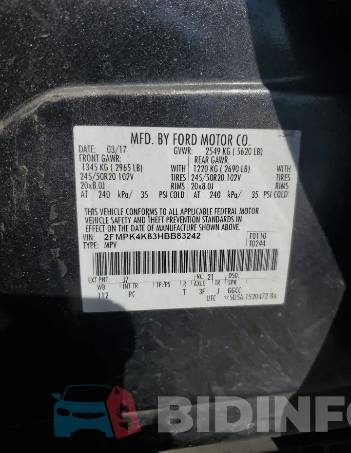 2FMPK4K83HBB83242 Photo# 13