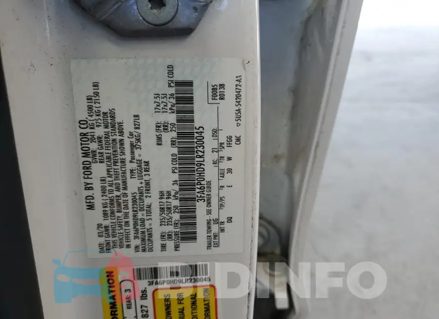 3FA6P0HD9LR230045 Photo# 12