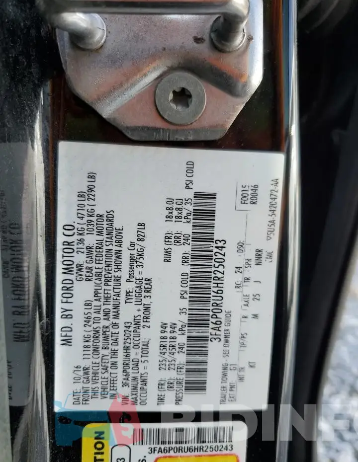 3FA6P0RU6HR250243 Photo# 13