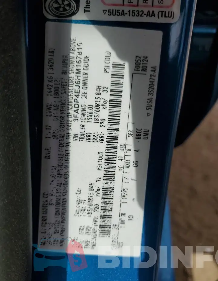 3FADP4EJ6HM167810 Photo# 13