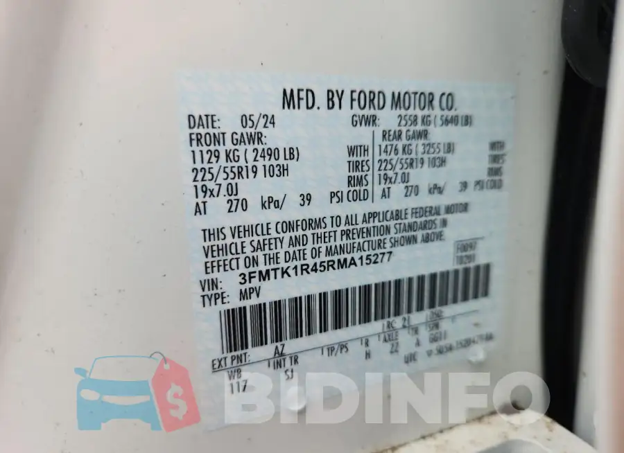 3FMTK1R45RMA15277 Photo# 13