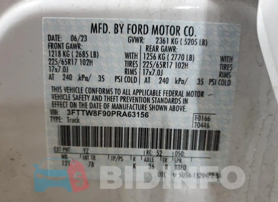 3FTTW8F90PRA63156 Photo# 12