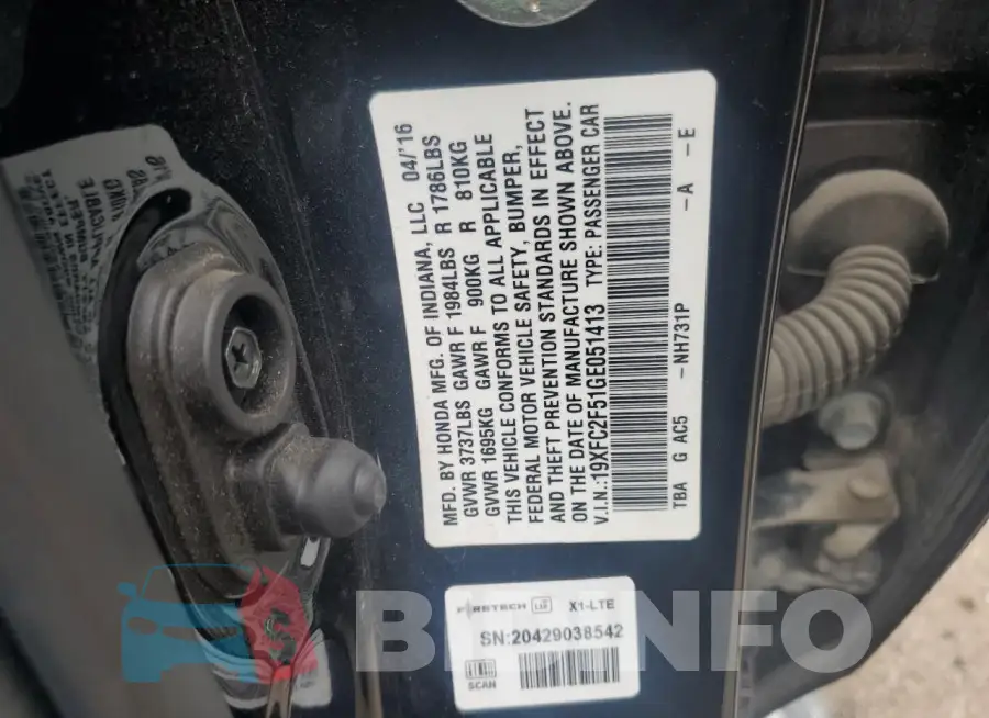 19XFC2F51GE051413 Photo# 13