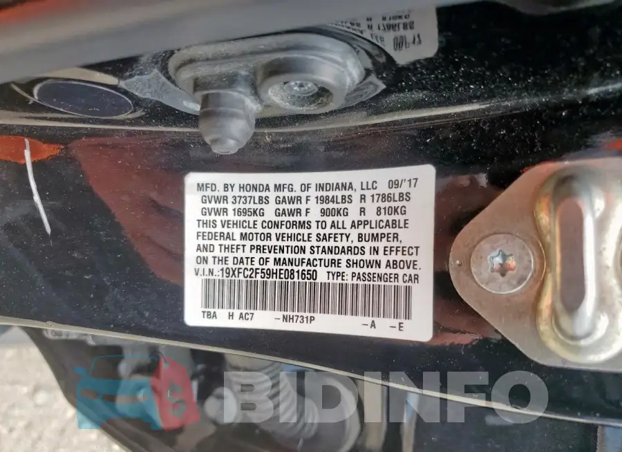 19XFC2F59HE081650 Photo# 12