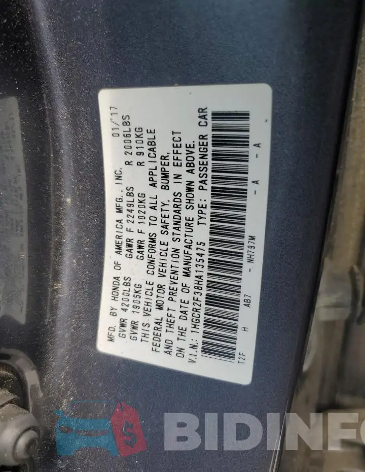 1HGCR2F38HA135475 Photo# 12