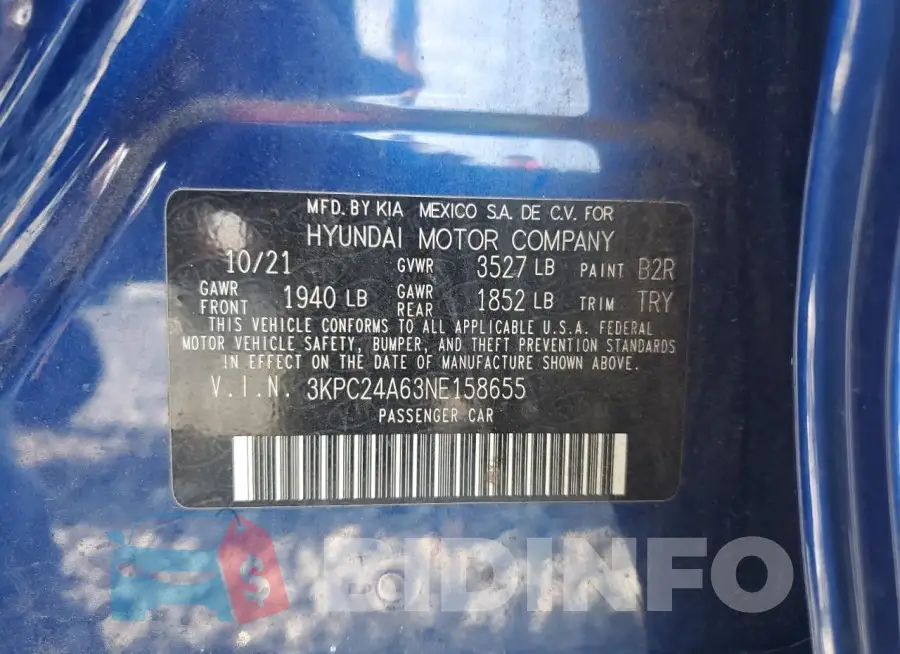 3KPC24A63NE158655 Photo# 12