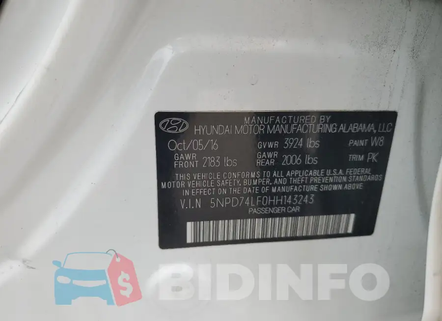 5NPD74LF0HH143243 Photo# 12
