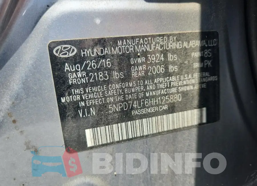5NPD74LF6HH125880 Photo# 12