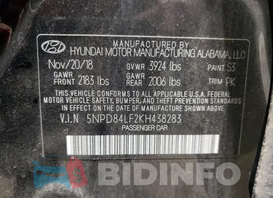 5NPD84LF2KH438283 Photo# 13