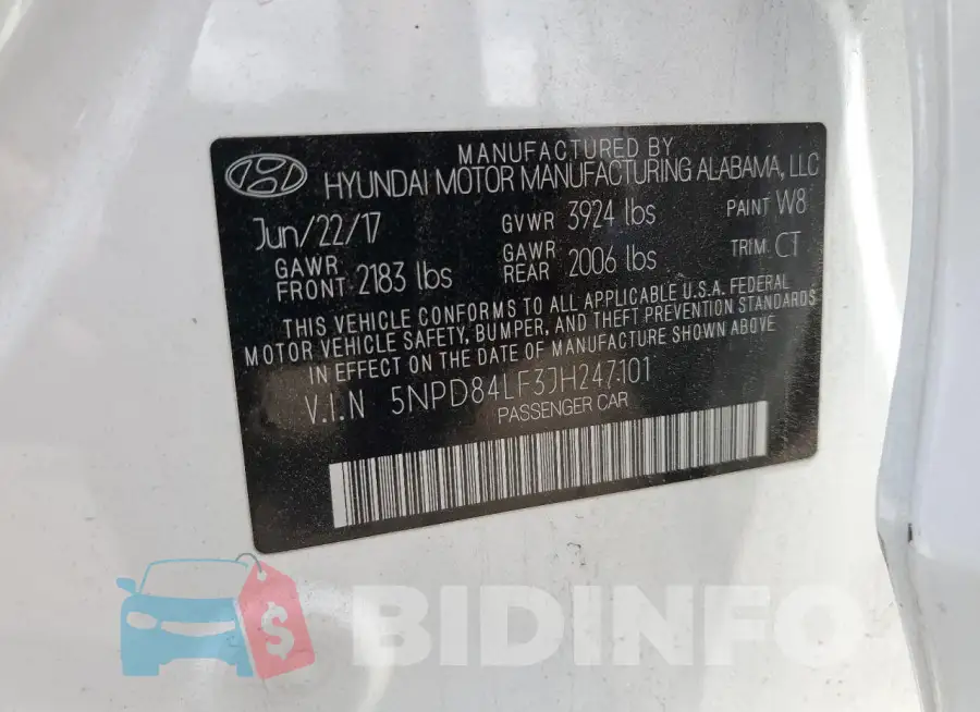 5NPD84LF3JH247101 Photo# 12
