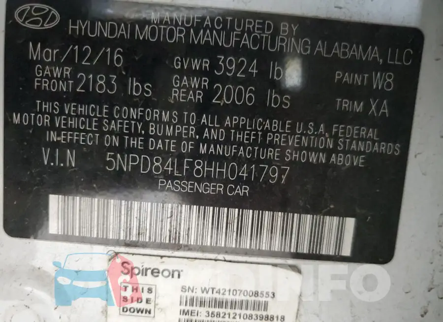 5NPD84LF8HH041797 Photo# 12
