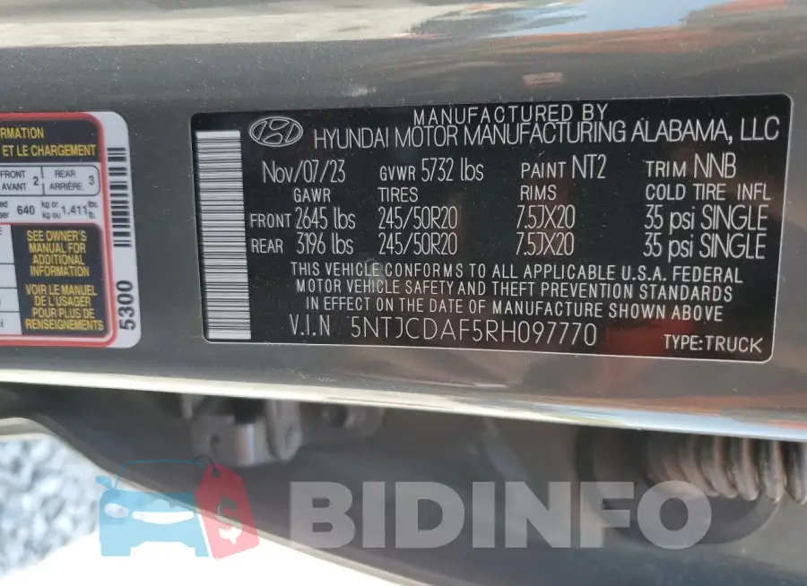5NTJCDAF5RH097770 Photo# 13