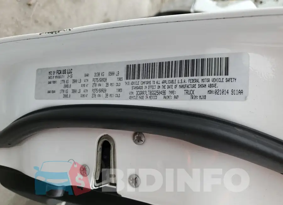 3C6RR7LT8GG250496 Photo# 12