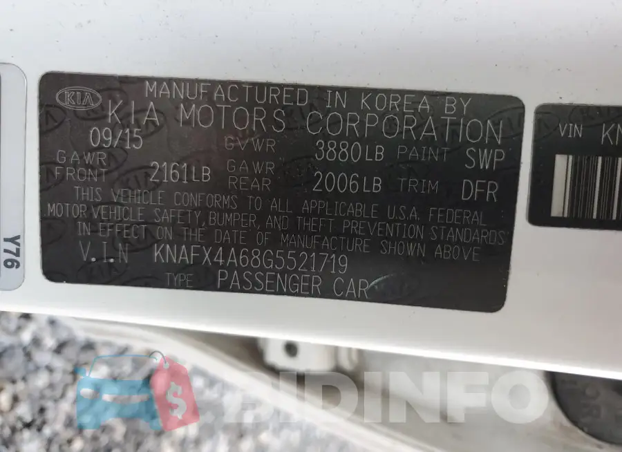 KNAFX4A68G5521719 Photo# 13