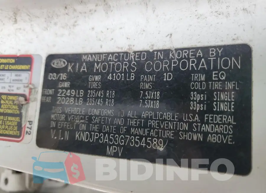 KNDJP3A53G7354589 Photo# 12