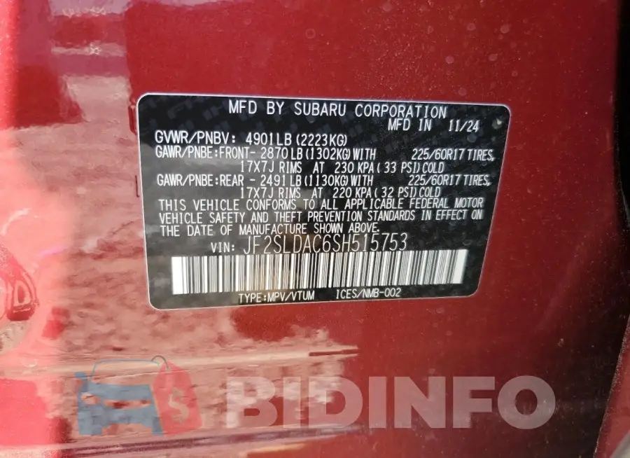 JF2SLDAC6SH515753 Photo# 13