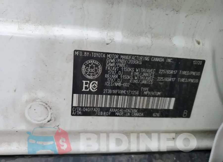 2T3B1RFVXMC171256 Photo# 13