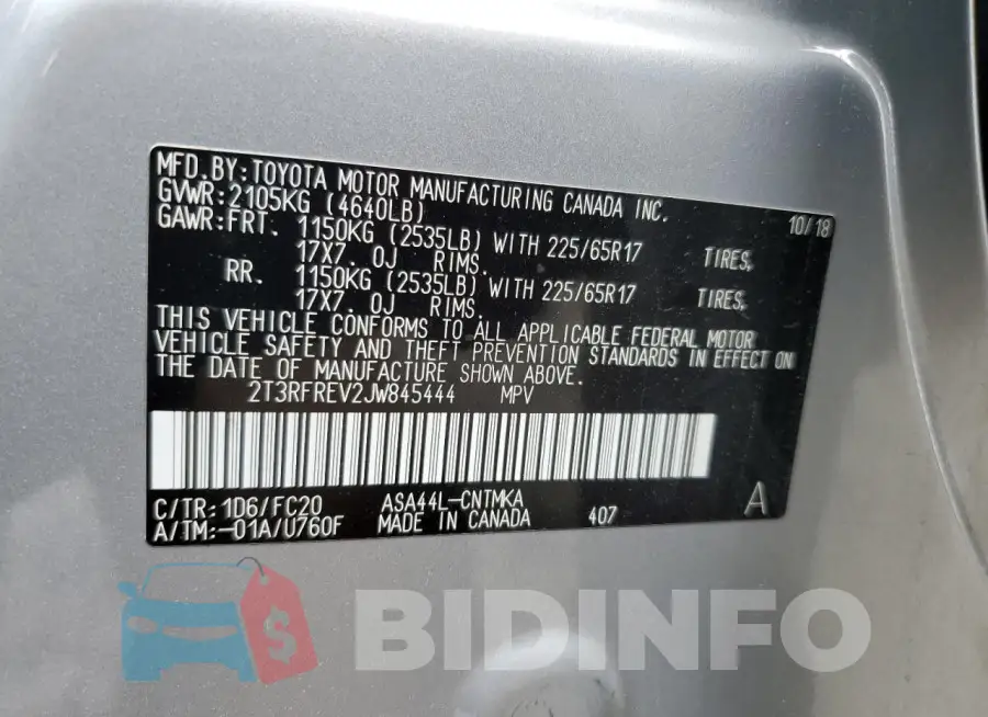 2T3RFREV2JW845444 Photo# 13