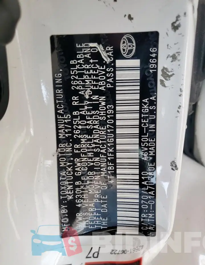4T1BF1FK1GU170193 Photo# 12