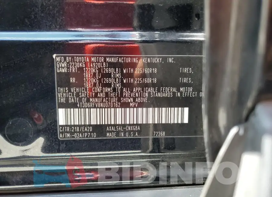 4T3D6RFV8NU070162 Photo# 14