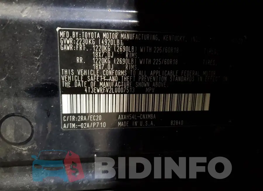 4T3EWRFV2LU007513 Photo# 14