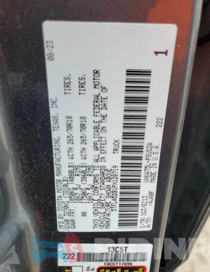 5TFLA5DB1PX128719 Photo# 12