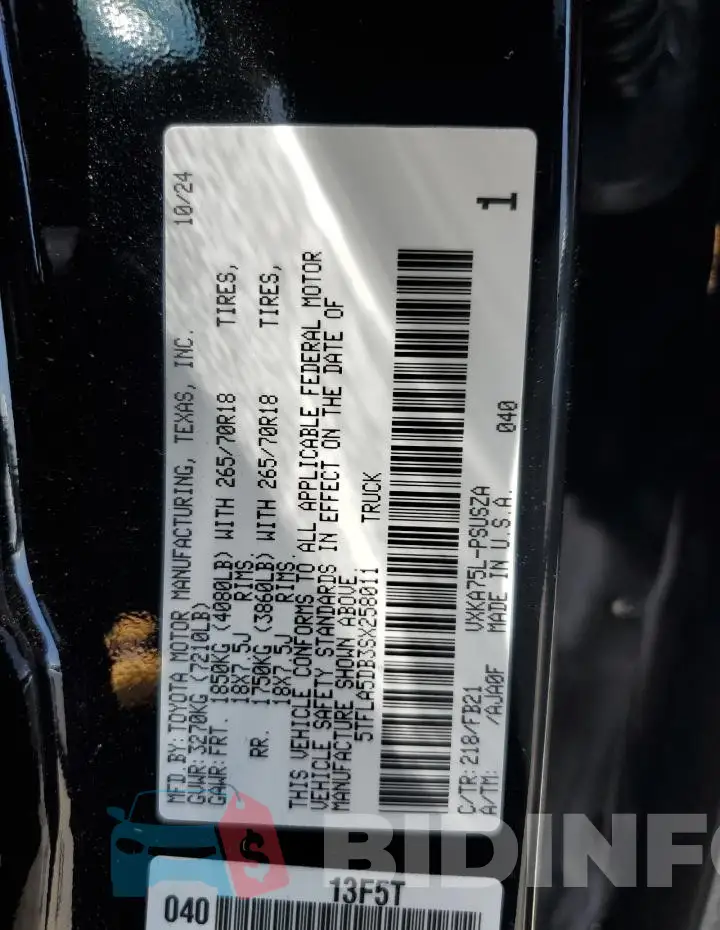 5TFLA5DB3SX258011 Photo# 12