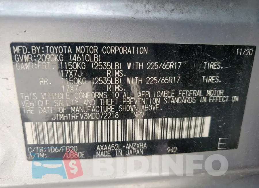 JTMH1RFV3MD072218 Photo# 14