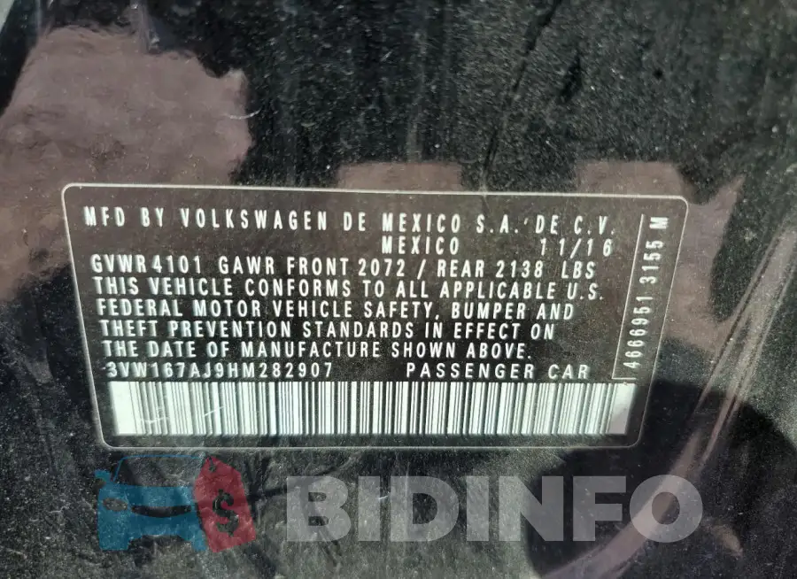3VW167AJ9HM282907 Photo# 12