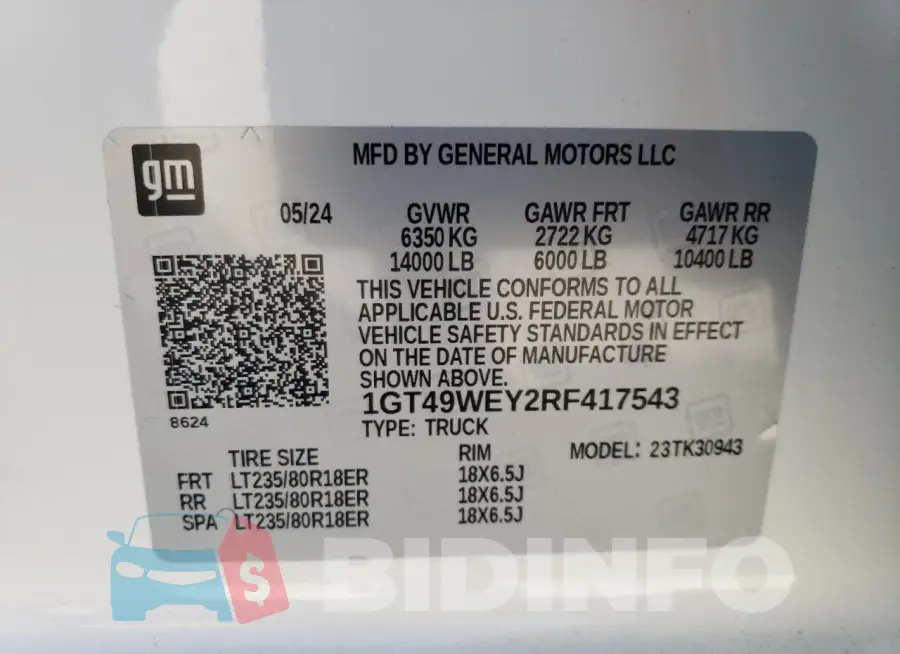 1GT49WEY2RF417543 Photo# 14