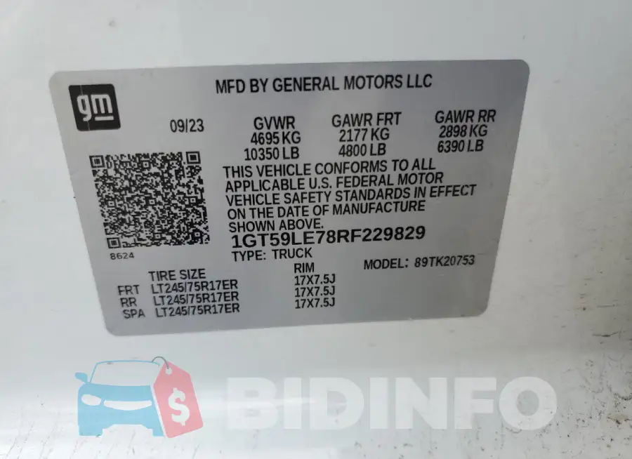 1GT59LE78RF229829 Photo# 12