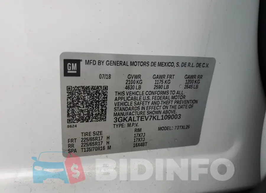 3GKALTEV7KL109003 Photo# 13