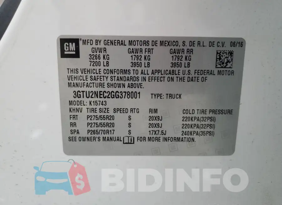 3GTU2NEC2GG378001 Photo# 12