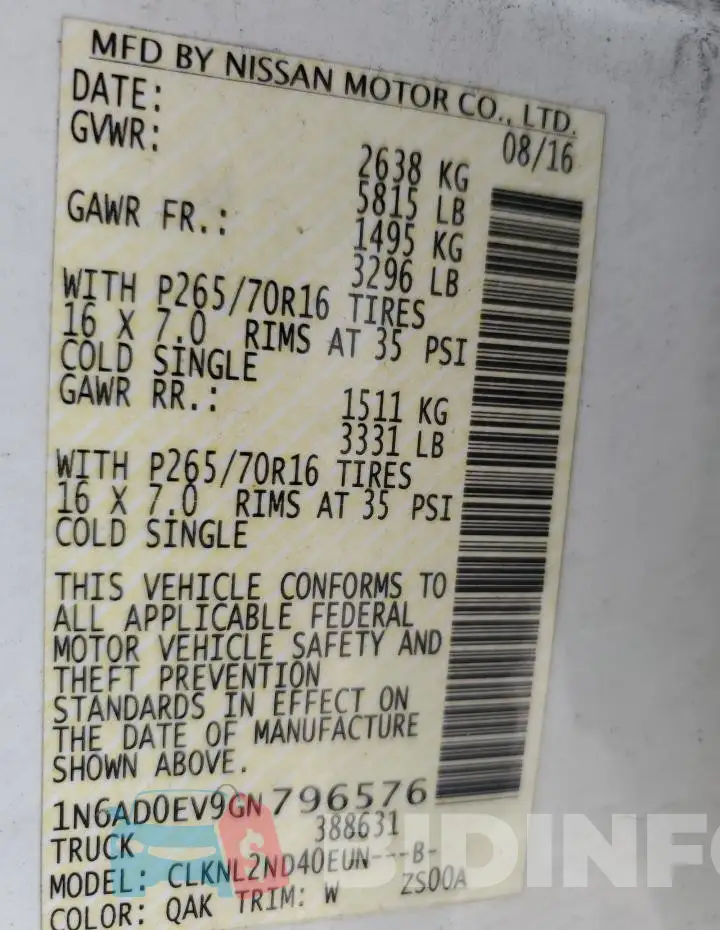 1N6AD0EV9GN796576 Photo# 12
