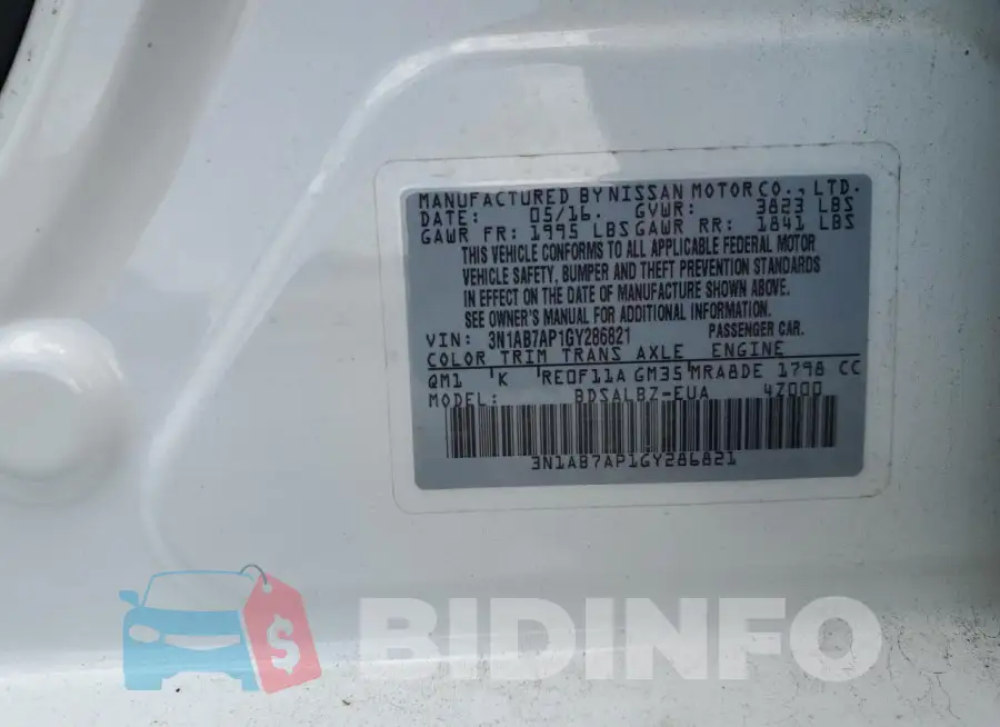 3N1AB7AP1GY286821 Photo# 13