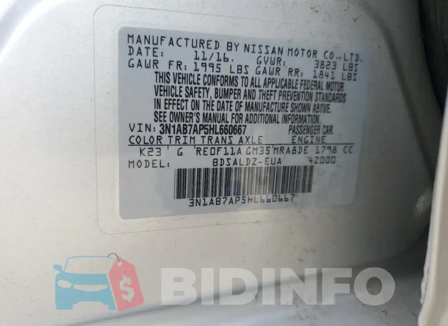 3N1AB7AP5HL660667 Photo# 12
