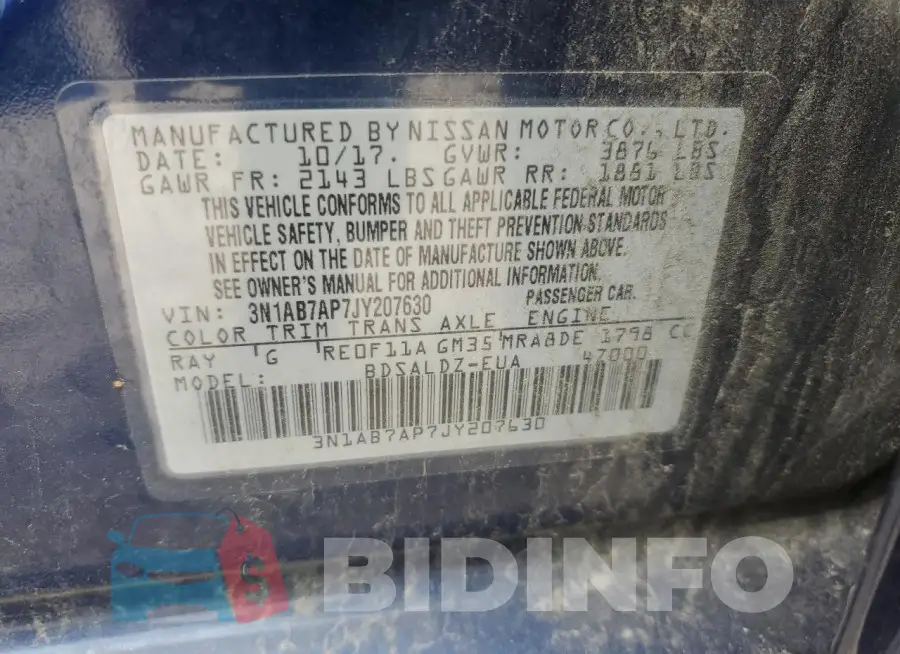 3N1AB7AP7JY207630 Photo# 12