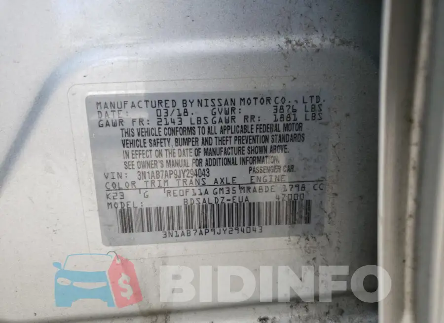 3N1AB7AP9JY294043 Photo# 12