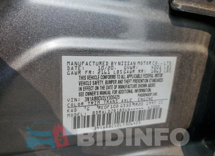 3N1AB8CV2LY306425 Photo# 12