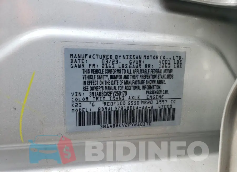 3N1AB8CV2PY250170 Photo# 12