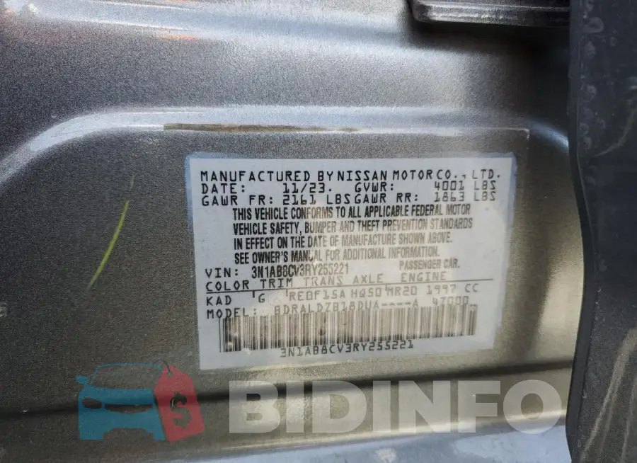 3N1AB8CV3RY255221 Photo# 12