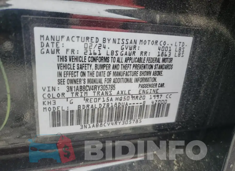 3N1AB8CV4RY305785 Photo# 12