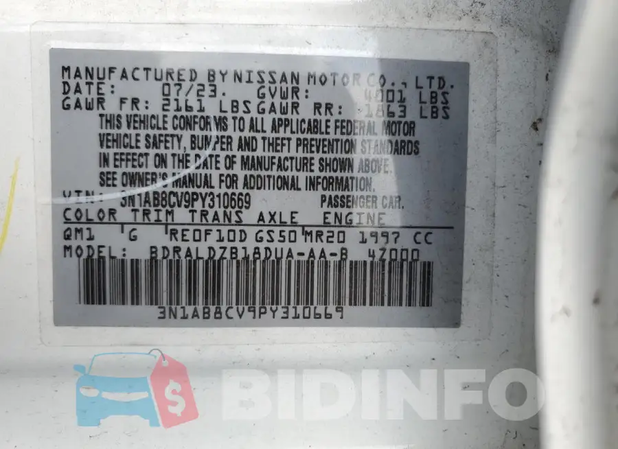 3N1AB8CV9PY310669 Photo# 13