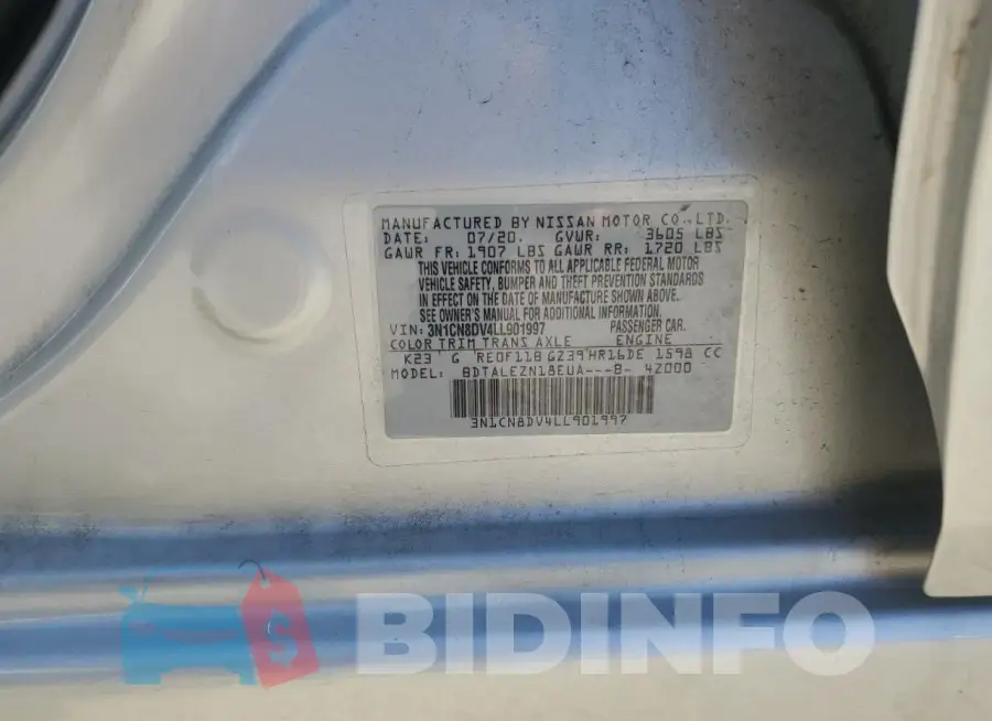 3N1CN8DV4LL901997 Photo# 12