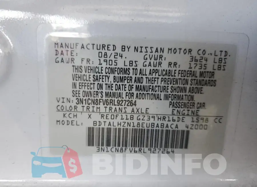 3N1CN8FV6RL927264 Photo# 13