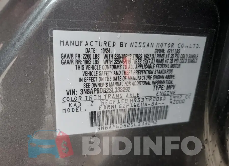 3N8AP6DB2SL333292 Photo# 13