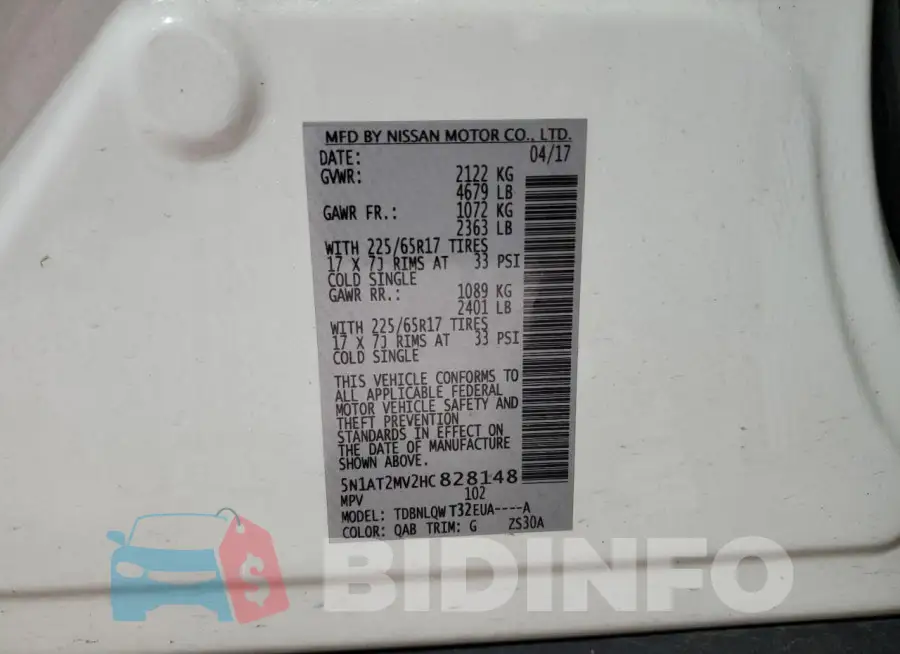 5N1AT2MV2HC828148 Photo# 13