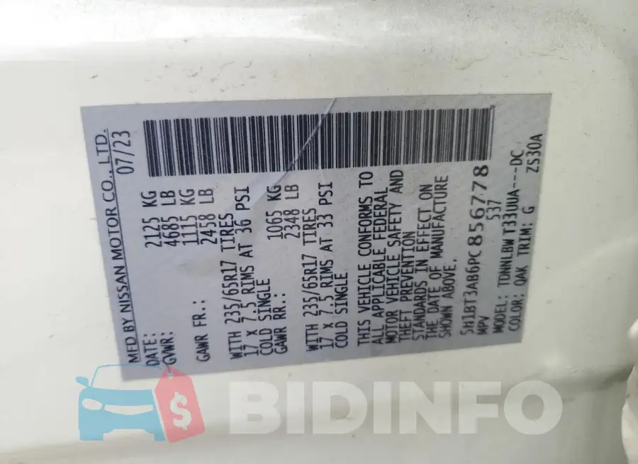 5N1BT3AB6PC856778 Photo# 13
